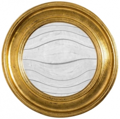 Round Antique Gold Convex Mirror 74cm X 74cm