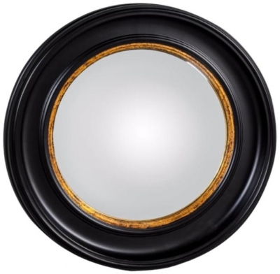 Round Black Convex Mirror 74cm X 74cm