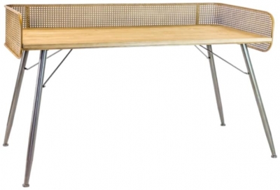 Product photograph of Rustic Rattan Retro Desktable from Choice Furniture Superstore