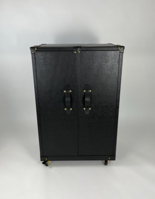 Product photograph of Soho Steamer Large Leather Two-door Wine Cabinet from Choice Furniture Superstore