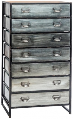 Product photograph of Tall Brushed 7 Drawer Chest from Choice Furniture Superstore