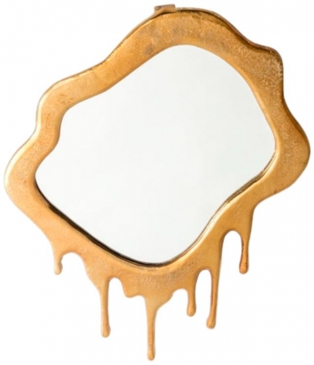 Product photograph of Large Gold Dali Drip Wall Mirror - 57cm X 74cm from Choice Furniture Superstore