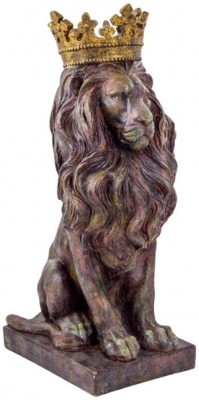 Product photograph of Small Crowned Lion Figure from Choice Furniture Superstore