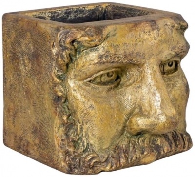 Large Antiqued Gold Classical Face Planter