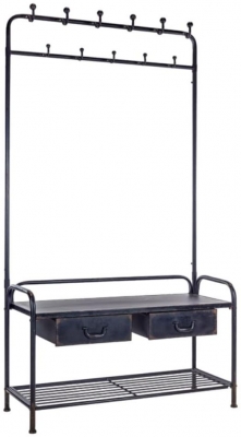 Product photograph of Black Verne Coat Rack Bench from Choice Furniture Superstore