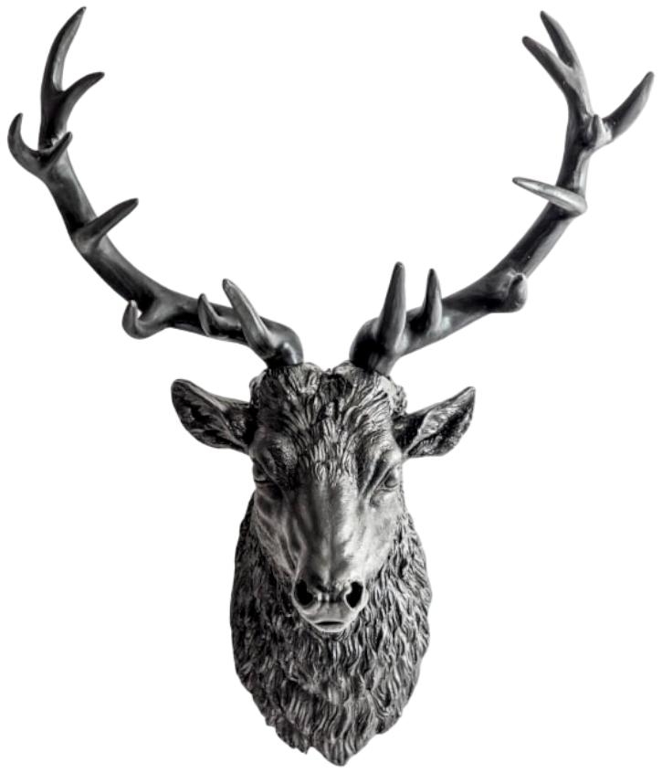 Large Matt Black Stag Wall Head - CFS UK