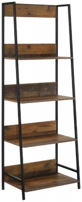 Abbey Rustic Oak 4 Shelves Bookcase