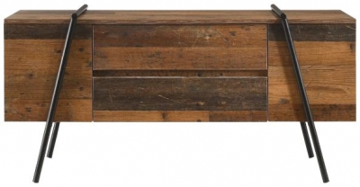 Product photograph of Abbey Rustic Oak 2 Drawer Tv Cabinet from Choice Furniture Superstore