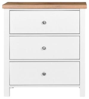 Product photograph of Astbury White And Oak 3 Drawer Chest from Choice Furniture Superstore