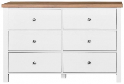 Astbury White And Oak 6 Drawer Chest