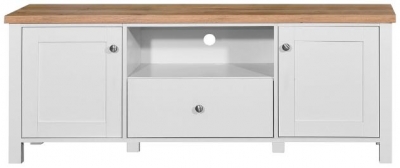 Astbury White And Oak 2 Door 1 Drawer Tv Cabinet