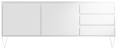 Product photograph of Monaco White 2 Door 3 Drawer Cabinet from Choice Furniture Superstore