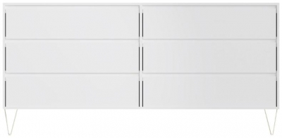 Product photograph of Monaco White 6 Drawer Chest from Choice Furniture Superstore