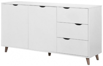 Pulford White 2 Door 3 Drawer Sideboard