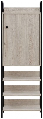 Product photograph of Zahra Ash Oak 1 Door And 4 Shelves Storage Cabinet from Choice Furniture Superstore