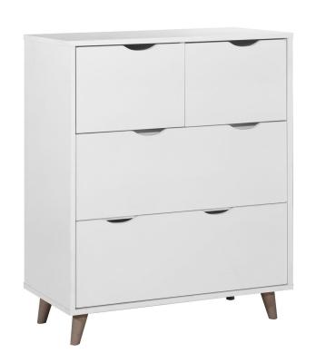 Product photograph of Pulford White 4 Drawer Chest from Choice Furniture Superstore