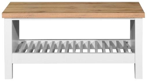 Astbury White Coffee Table with Shelf