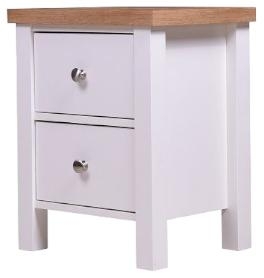 Astbury White 2 Drawer Bedside Cabinet