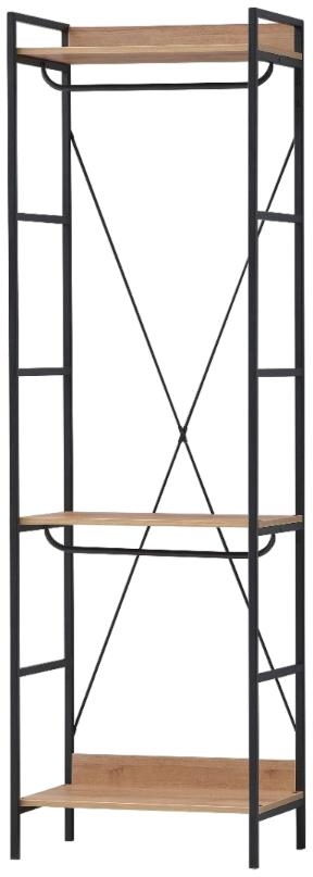 Claire Light Oak 3 Shelves Open Wardrobe