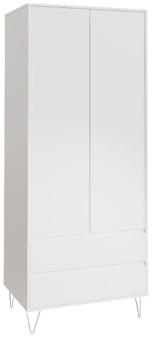 Monaco White 2 Door 2 Drawer Wardrobe