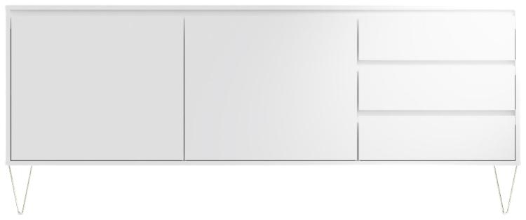 Monaco White 2 Door 3 Drawer Cabinet