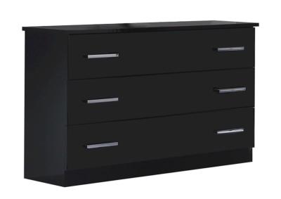 Product photograph of Ambra Black Italian 3 Drawer Dresser from Choice Furniture Superstore