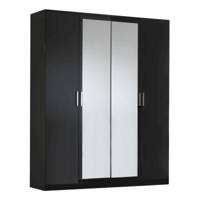 Product photograph of Ambra Black Italian 4 Door Wardrobe from Choice Furniture Superstore