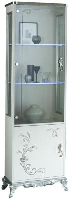 Daniela White Italian 1 Door Display Cabinet