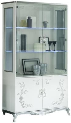 Daniela White Italian 2 Door Display Cabinet