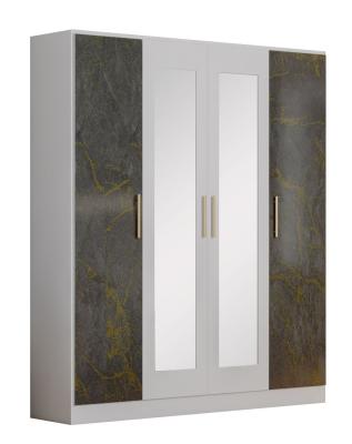 Product photograph of Dalia Grey Italian 4 Door Wardrobe from Choice Furniture Superstore