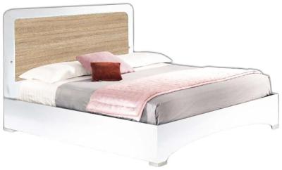 Dalia Light Oak Italian Bed Comes In Double And King Size Options