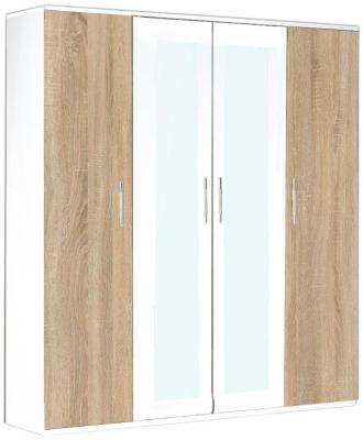 Product photograph of Dalia Light Oak Italian 4 Door Wardrobe from Choice Furniture Superstore