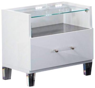 Cristal Grey Italian Marble 1 Drawer Bedside Cabinet