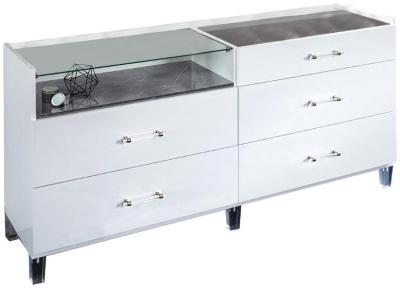 Product photograph of Cristal Grey Italian Marble 6 Drawer Dresser from Choice Furniture Superstore
