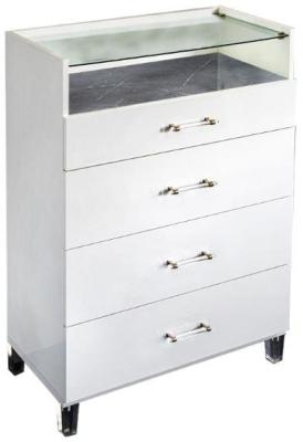 Cristal Grey Italian Marble 4 Drawer Tall Chest