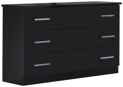Product photograph of Simona Black Italian 3 Drawer Dresser from Choice Furniture Superstore