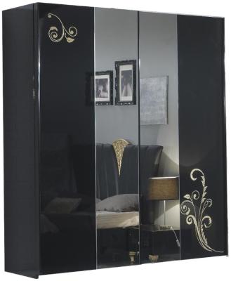 Product photograph of Sofia Black Italian 2 Door Sliding Wardrobe from Choice Furniture Superstore