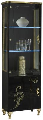 Sofia Black Italian 1 Door Display Cabinet