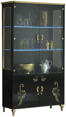 Sofia Black Italian 2 Door Display Cabinet