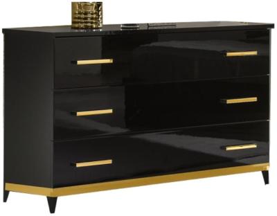 Product photograph of Elegance Black Italian 3 Drawer Dresser from Choice Furniture Superstore