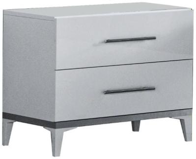 Product photograph of Elegance White Italian 2 Drawer Night Table from Choice Furniture Superstore