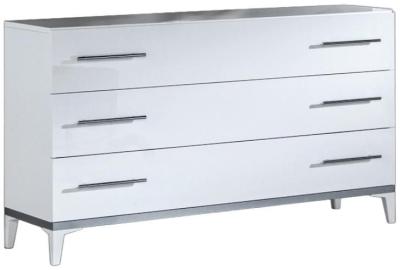 Product photograph of Elegance White Italian 3 Drawer Dresser from Choice Furniture Superstore