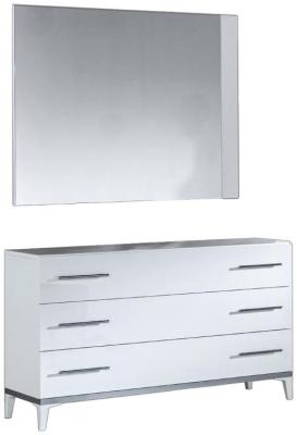 Product photograph of Elegance White Italian 3 Drawer Dresser And Mirror from Choice Furniture Superstore