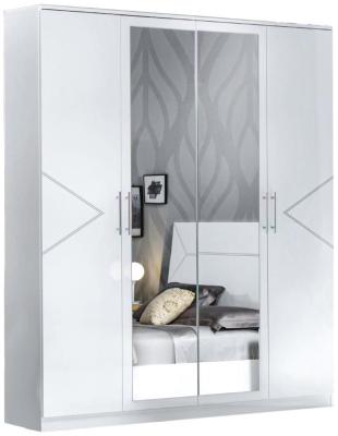 Product photograph of Elegance White Italian 4 Door Wardrobe from Choice Furniture Superstore