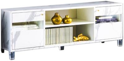 Product photograph of Vittoria White Italian 2 Door Plasma Tv Stand from Choice Furniture Superstore