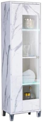 Product photograph of Vittoria White Italian 1 Door Vitrine from Choice Furniture Superstore