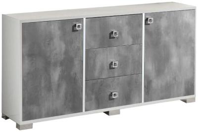 Product photograph of Stella White Italian 2 Door 3 Drawer Sideboard from Choice Furniture Superstore