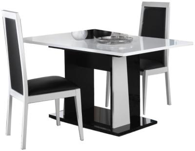 Elisa White Italian Extending Rectangular Dining Set With 2 Chair