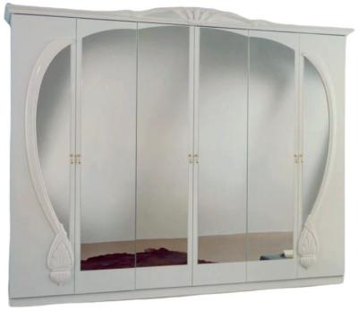 Product photograph of Giada White Italian 6 Door Wardrobe from Choice Furniture Superstore