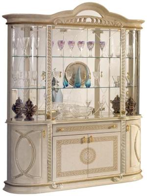 Product photograph of New Venus Beige Italian 4 Door Vitrine from Choice Furniture Superstore